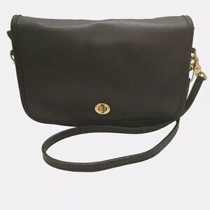 Vintage 90s Black Coach 9635 Convertible Clutch Removable Shoulder Strap
